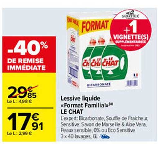 lessive liquide "format familial" le chat