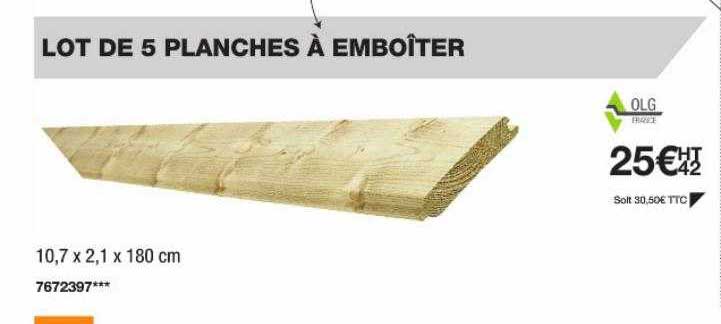Lot De 5 Planches à Emboîter