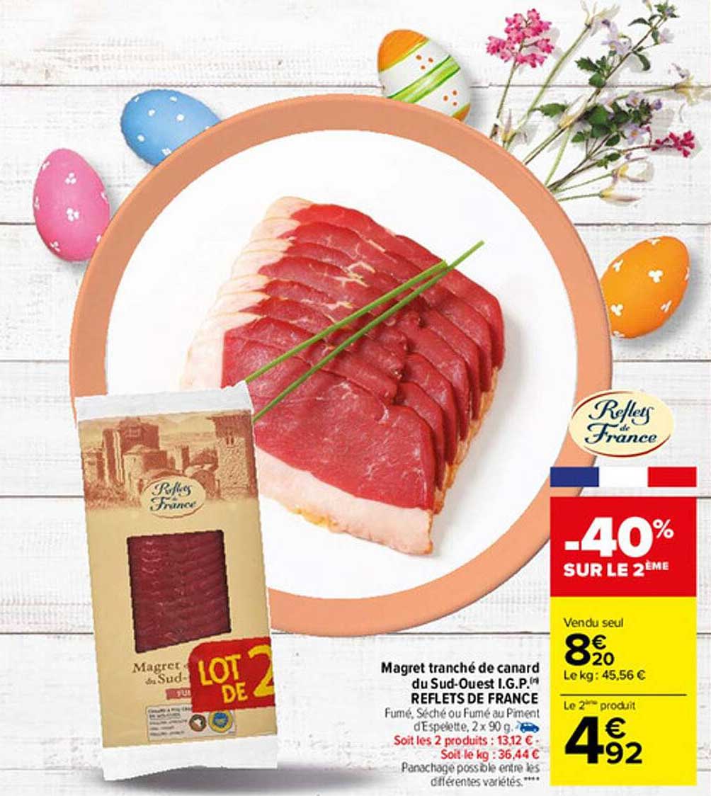 magret tranché de canard du sud-ouest i.g.p. reflets de france