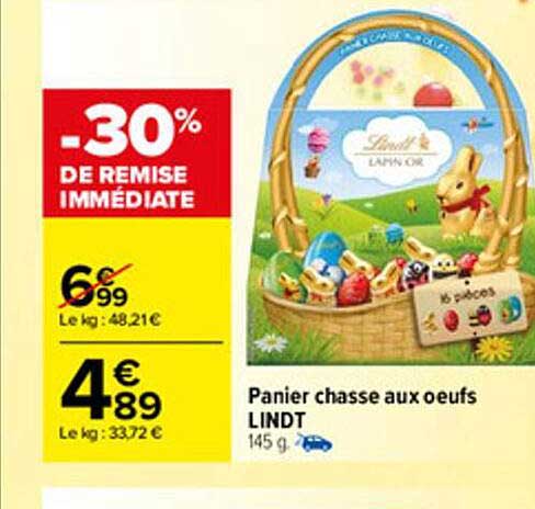 panier chasse aux oeufs lindt