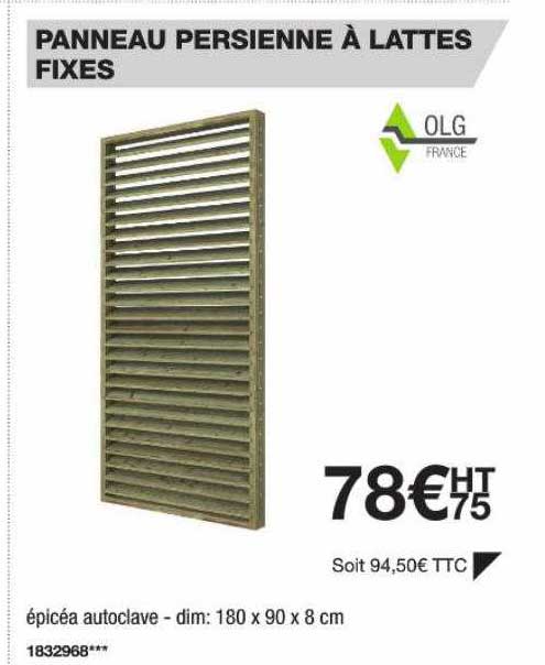 panneau persienne à lattes fixes