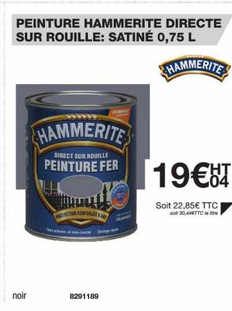 peinture hammerite dicrecte sur rouille : satiné 0,75 l