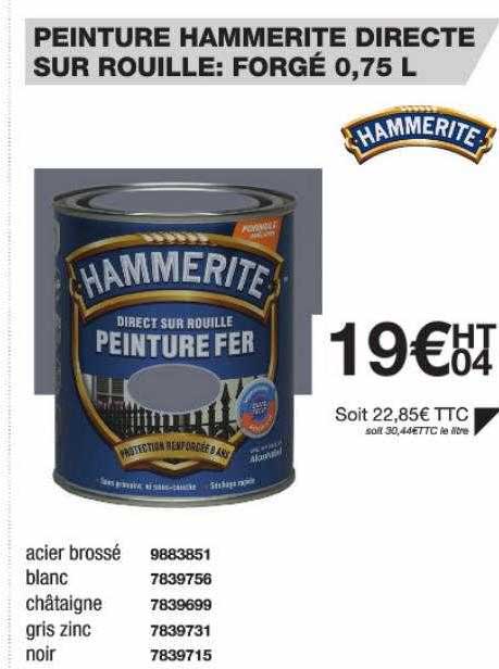 peinture hammerite directe sur rouille : forgé 0,75 l