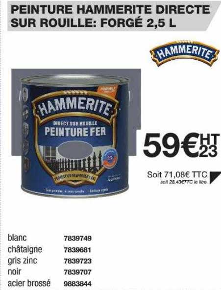 peinture hammerite directe sur rouille : forgé 2,5 l