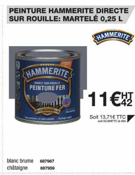 peinture hammerite directe sur rouille : martelé 0,25 l