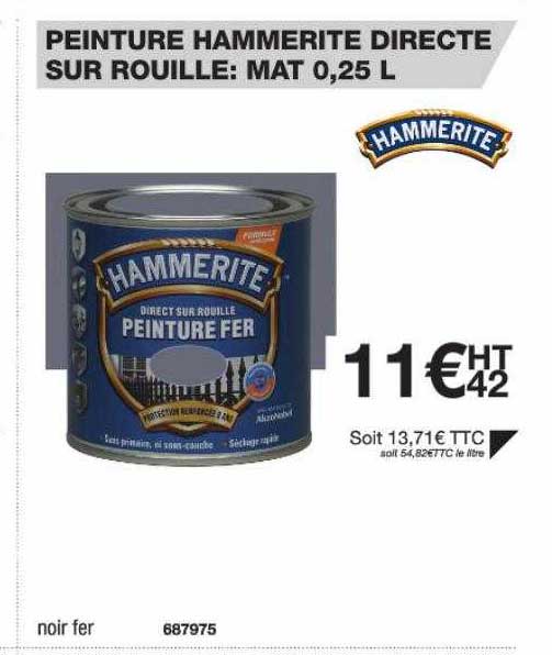 peinture hammerite directe sur rouille : mat 0,25 l