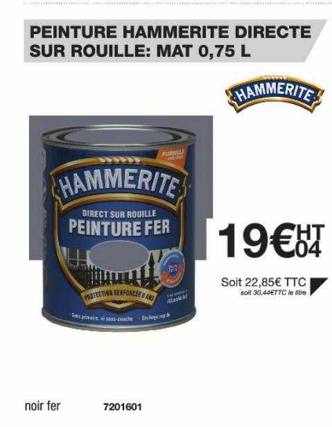 peinture hammerite directe sur rouille : mat 0,75 l