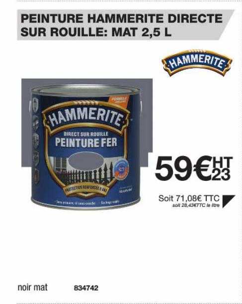 peinture hammerite directe sur rouille : mat 2,5 l