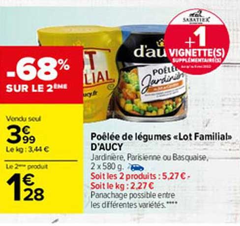 Poêlée De Légumes "lot Familial" D'aucy