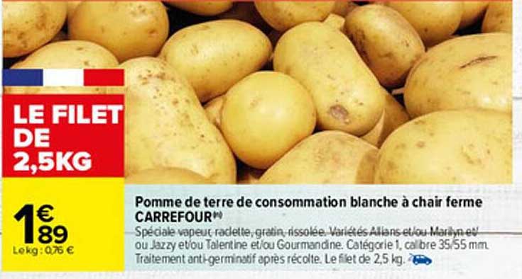 Pomme De Terre De Consommation Blanche à Chair Ferme Carrefour