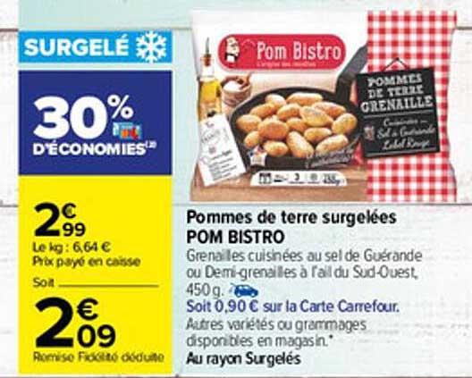 Pommes De Terre Surgelées Pom Bistro