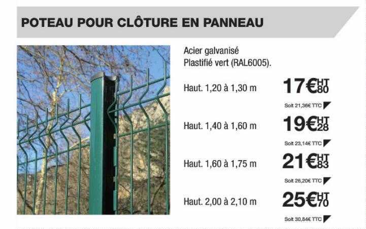 Poteau Pour Clôture En Panneau