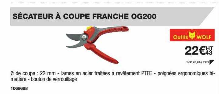 sécateur à coupe franche og200