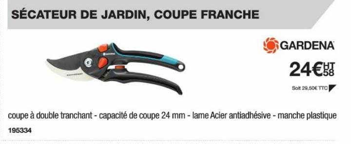 sécateur de jardin, coupe franche gardena