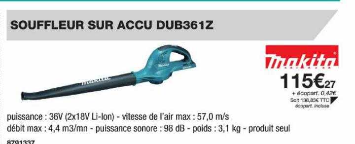 souffleur sur accu dub361z makita