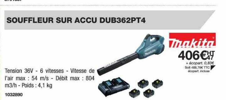 souffleur sur accu dub362pt4 makita