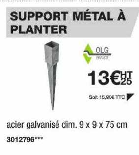 support métal à planter