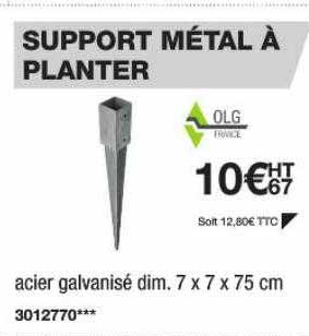 support métal à planter