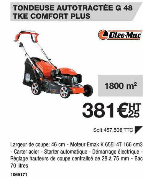 tondeuse auotractée g 48 tke comfort plus oleo-mac