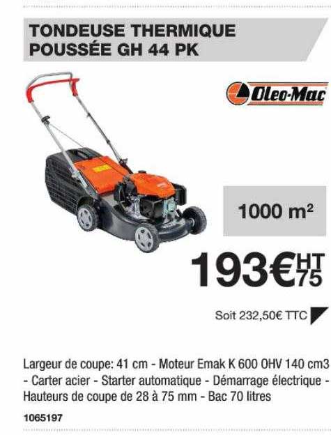 tondeuse thermique poussée gh 44 pk oleo-mac