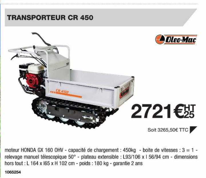 transporteur cr 450 oleo-mac
