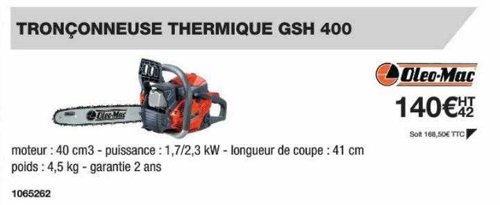 tronçonneuse thermique gsh 400 oleo-mac