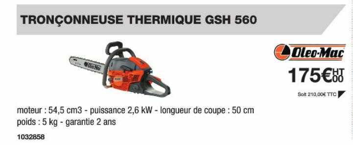 tronçonneuse thermique gsh 560 oleo-mac