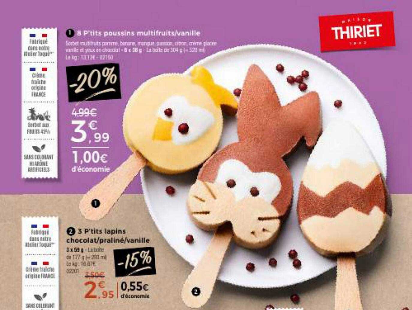 3 p'tits lapins chocolat - praliné - vanille