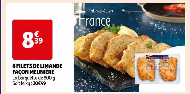 8 filets de limande façon meunière