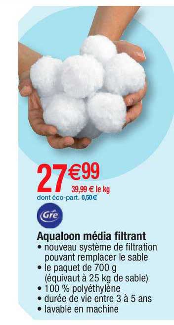 aqualoon média filtrant gré