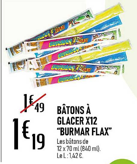 bâtons à glacer x12 "burmar flax"