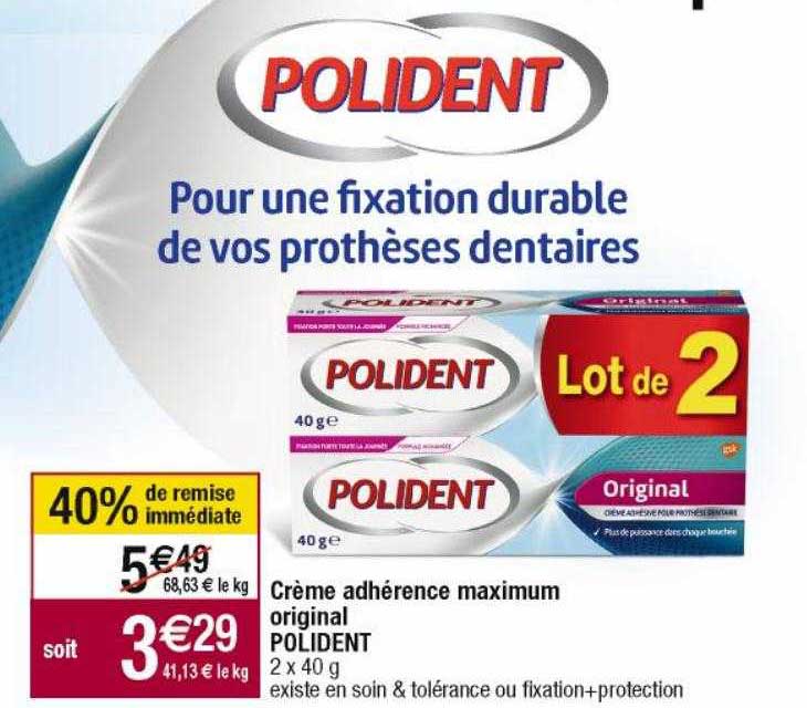 crème adhérence maximum original polident