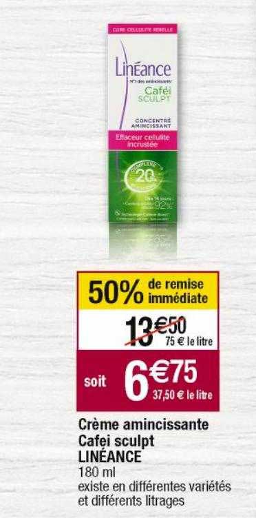 crème amincissante cafei sculpt linéance