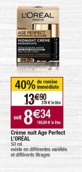 Crème Nuit Age Perfect L'oréal