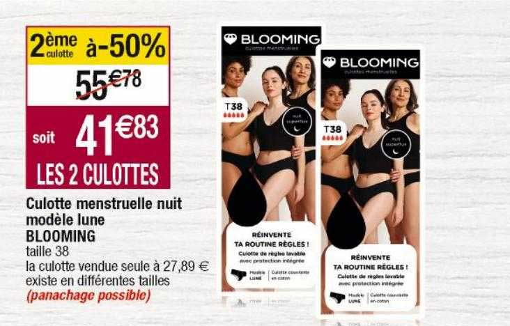 culotte menstruelle nuit modèle lune blooming