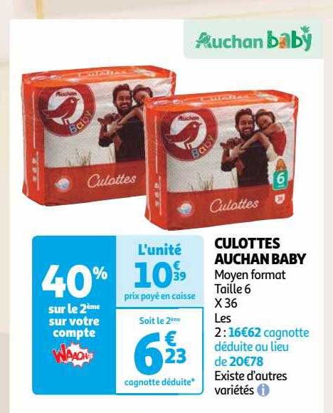 Culottes Auchan Baby