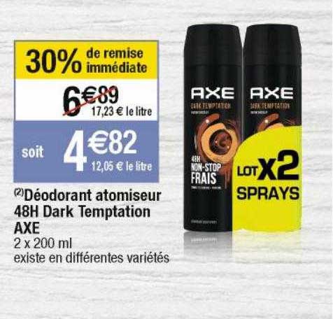déodorant atomiseur 48h dark temptation axe