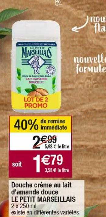 douche crème au lait d'amande douce le petit marseillais