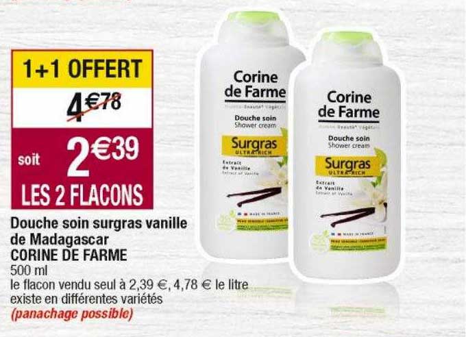 douche soin surgras vanille de madagascar corine de farme