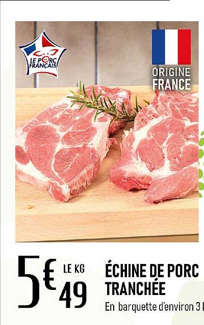 échine De Porc Tranchée