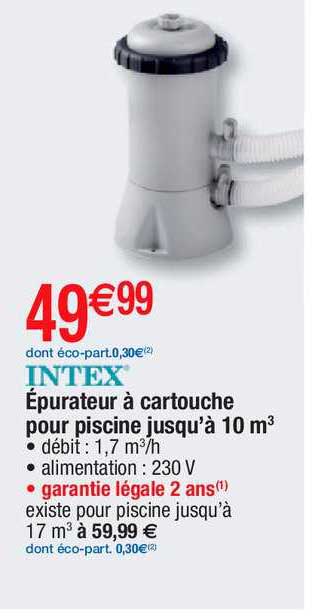 épurateur à cartouche pour piscine jusqu'à 10 m³ intex