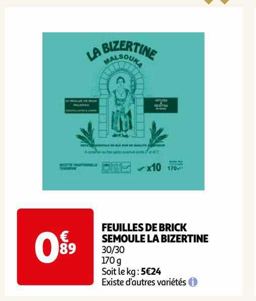 feuilles de brick semoule la bizertine