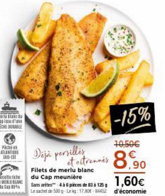 Filets De Merlu Blanc Du Cap Meunière