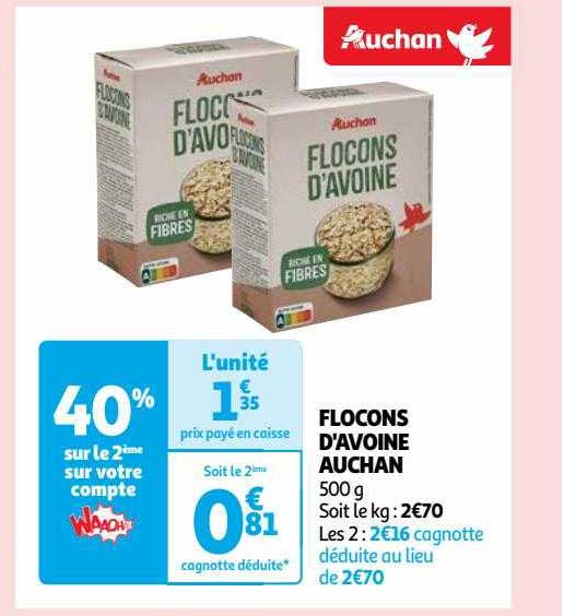 flocons d'avoine auchan