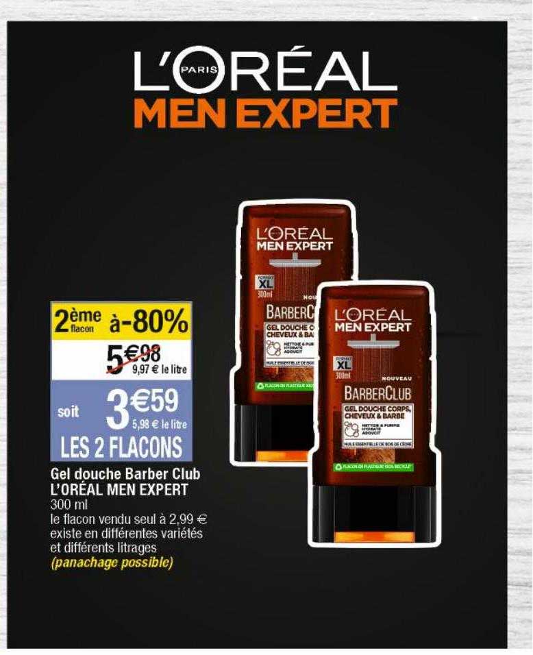 gel douche barber club l'oréal men expert