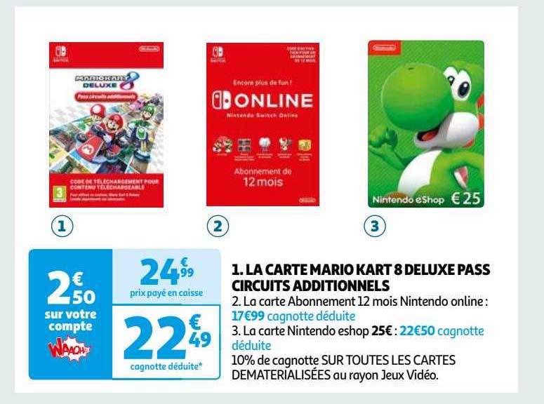 la carte mario kart 8 deluxe pass circuits additionnels