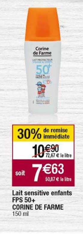 lait sensitive enfants fps 50+ corine de farme