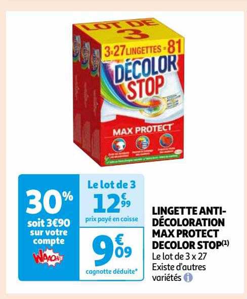 lingette anti-décoloration max protect décolor stop