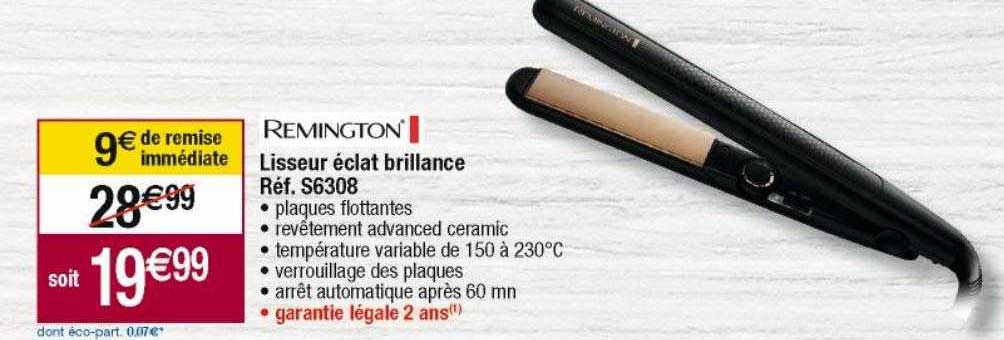 lisseur éclat brillance remington réf. s6308