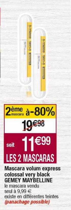 mascara volum express colossal very black gemey maybelline
